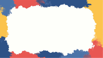 Colorful paint splash background with copy space for text. Paint splatter frame. Colorful paint splatter border.