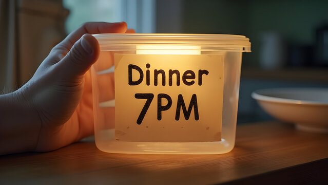 Airtight container &ldquo;Dinner 7PM&rdquo;