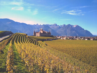 Naklejka premium Chateau d'Aigle in canton Vaud, Switzerland
