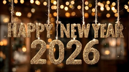 Luxurious celebration banner happy new year 2026