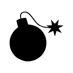 bomb with burning fuse vector illustration