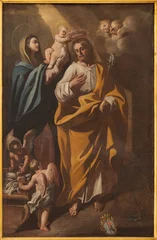 Schilderijen op glas Jezus Christus RAVELLO, ITALY - OCTOBER 7, 2025: The painting of Corronation of St. Joseph in the church Chiesa di San Francesco by unknown baroque artist.   © Renáta Sedmáková