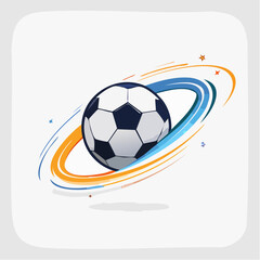 Vector Illustration of a Soccer Ball with Dynamic Swirls.