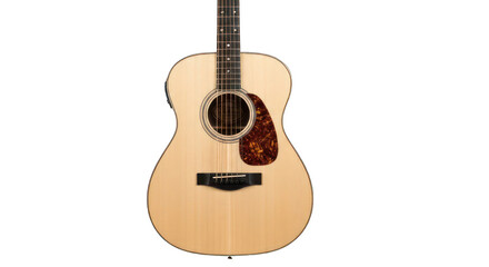 Obraz premium Acoustic guitar with a light wood finish and a tortoise-shell pickguard