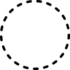 Dotted circle. Round dotted circle set, dotted line circle frame, circle shapes with dots dashed lines, circle line shapes or border hand drawn vector illustration