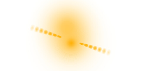 Abstract golden light effect isolated on transparent background for overlay design