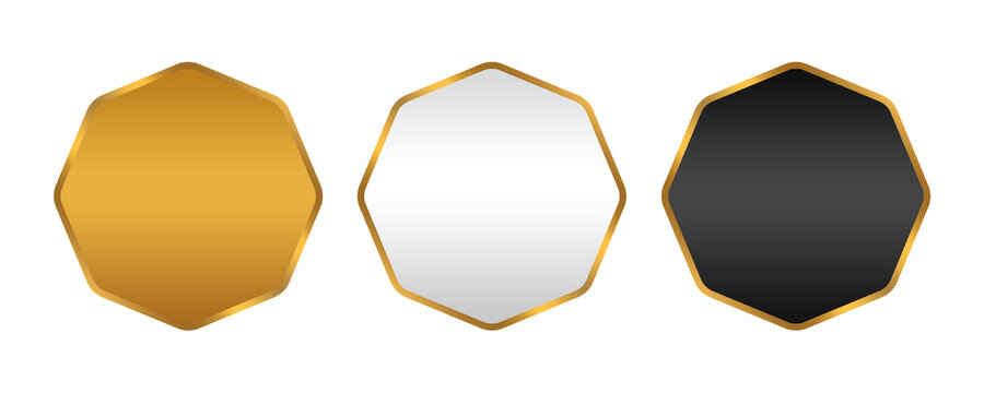 Elegant Octagonal Frames with Gold Trim