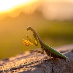 Mantis in golden light