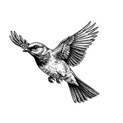 Flying Bird Engraving