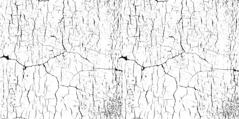Obraz premium Old white painted wall with cracks and peeling paint for background use isolated on transparent background