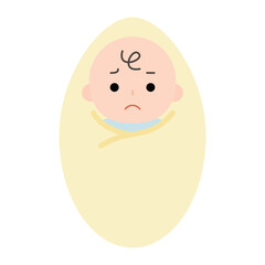 困っている赤ちゃんのイラスト
