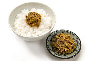 和食の蕗味噌と白ごはん