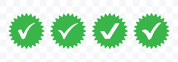 Tick mark with checkbox icon. green checkmark sign for app, ui, website. vector illustration on transparent background. Green checkmark, green tick, check mark icon button set. Modern Green Tick.