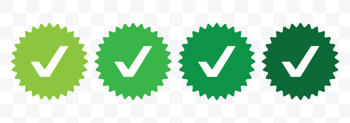Tick mark with checkbox icon. green checkmark sign for app, ui, website. vector illustration on transparent background. Green checkmark, green tick, check mark icon button set. Modern Green Tick.