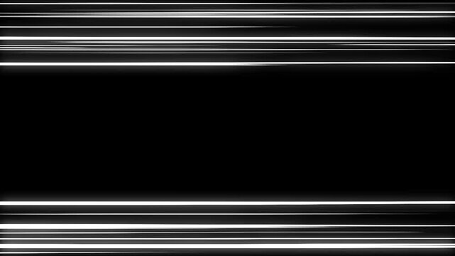 Anime speed lines on a black background, Abstract white light streaks for action and power. Seamless motion graphics loop with alpha channel