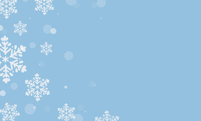 Winter background, snowflakes on a beautiful background, Christmas background for cards, snowfall. Snowy nature landscape, Christmas or winter holiday .