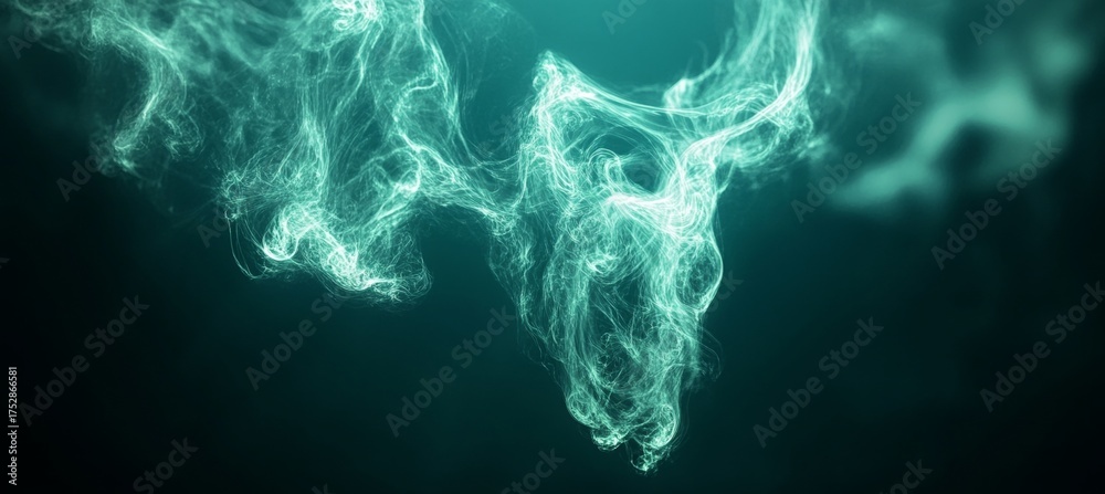Sticker electric teal swirls digital abstraction with cool tones and noise overlay texture elements