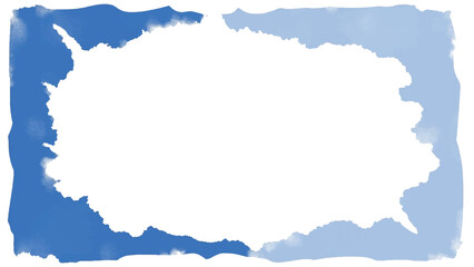 Blue paint frame background. Blue paint frame with copy spaces for text and creative designs. Blue border frame.