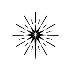 Obraz premium Radiant starburst with thin lines silhouette
