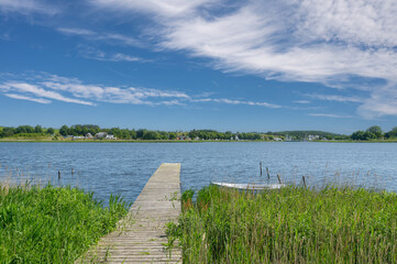 Lake Selliner See in Neusensiener und Selliner See Nature Reserve close to Sellin on Rugen at baltic Sea,Mecklenburg-Vorpommern, Germany