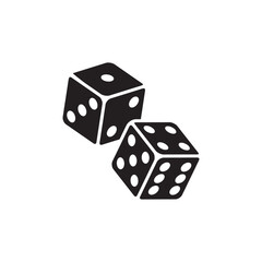 Double Dice Vector Icon | Casino Game and Luck Symbol