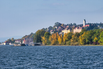 Obraz premium Bodensee, Herbst am Ufer bei Meersburg
