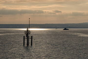 Bodensee, Abendsonne am Hafen von Friedrichshafen