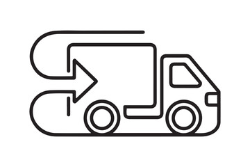 Delivery and logistics icon. one line Icon drawing with white background