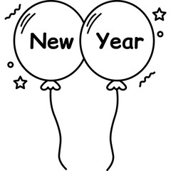New Year Balloon Icon