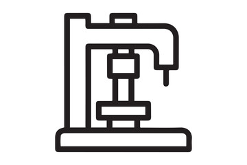 power press icon. Element of production icon for mobile concept and web apps. one line Icon drawing with white background