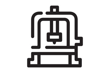 power press icon. Element of production icon for mobile concept and web apps. one line Icon drawing with white background