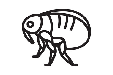 flea icon. Element of pest icon for mobile concept and web apps. Thin line flea icon can be used for web and mobile. one line Icon drawing with white background