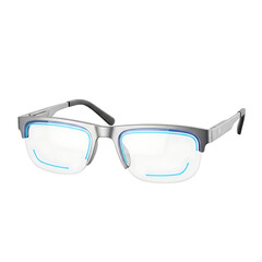 Fototapeta premium Modern augmented reality glasses isolated on white background for metaverse