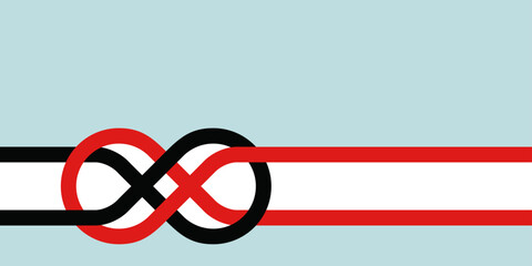 Infinity connection lines banner with empty copy space – minimal abstract vector for brochure, book cover, and mathematics concept.