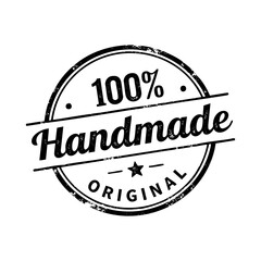 100 Percent Handmade Quality Label Engraving Vector Illustration