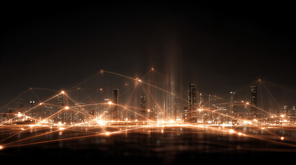 City Digital Connections, Bright Lights and Network Visualization
