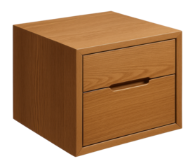 A compact cube bedside table with a drawer, perfect for small city apartments.