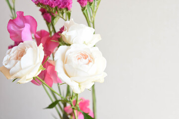 薔薇とスイートピー