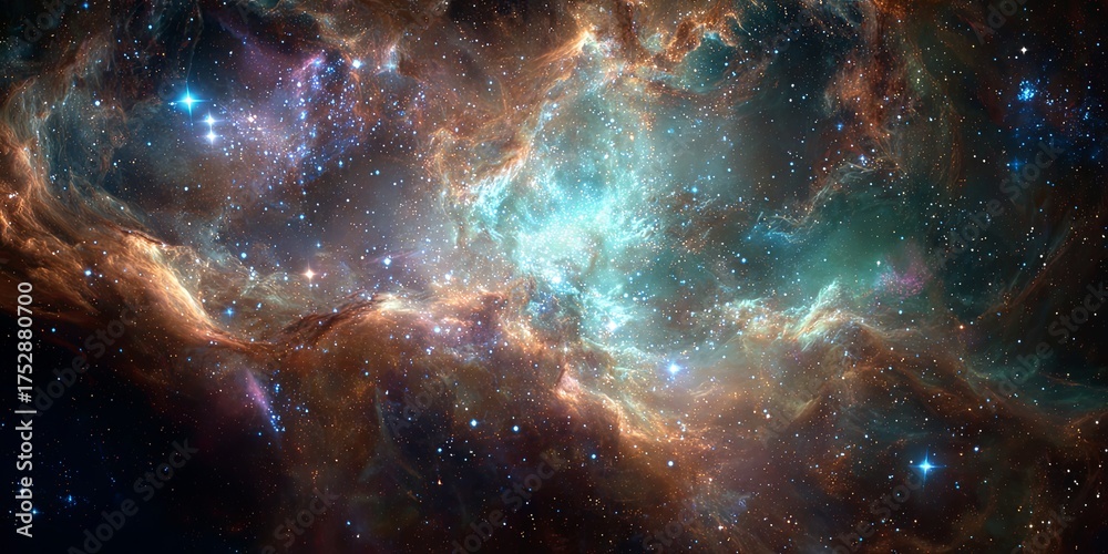 Wall mural cosmic explosion of light and color in vast universe capturing the essence of deep space exploration