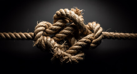 Close-up of Complicated Knot and Entangled Rope