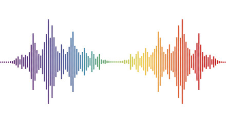 Naklejka premium Colorful sound wave visualization for music production, dynamic audio spectrum analysis perfect for podcasts and streaming media projects