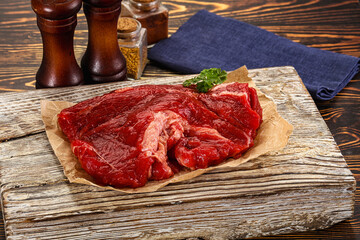 Raw beef meat piece for cooking