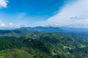 Naklejka premium mountain landscape with clouds