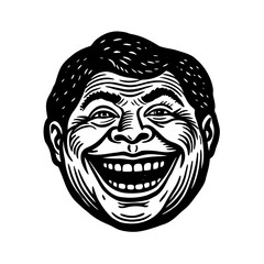 funny meme face vintage engraving etching style