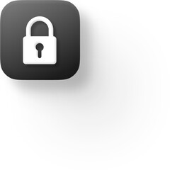 Soft 3D Black Lock Security Icon
