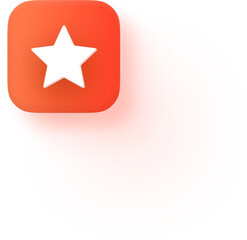 Soft 3D Red Star Favorite Icon