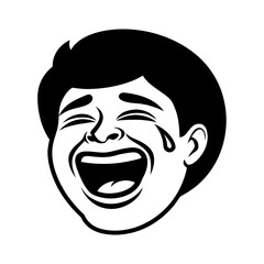 internet crying funny meme face cartoon style vect.