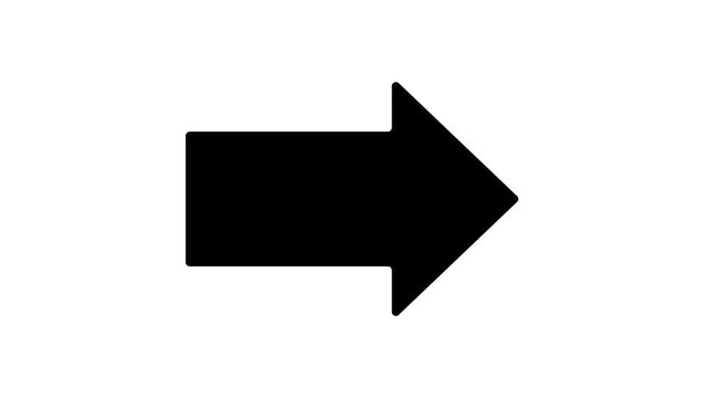 Animated squirrel arrow alpha channel on white background. Arrows move to the side. animation video 4k