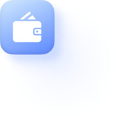 Soft 3D Blue Wallet Icon