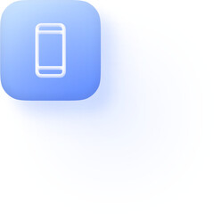 Soft 3D Blue Mobile Phone Outline Icon